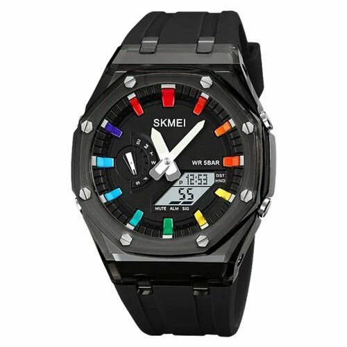 Наручные часы SKMEI Часы наручные Skmei 2100black-white, черный - изображение №1