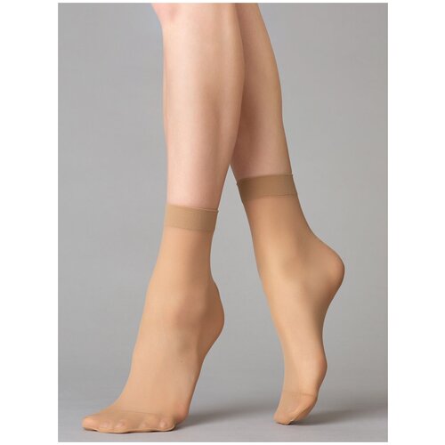 Женские носки Giulia средние, капроновые, черный (черный/бежевый) - изображение №1