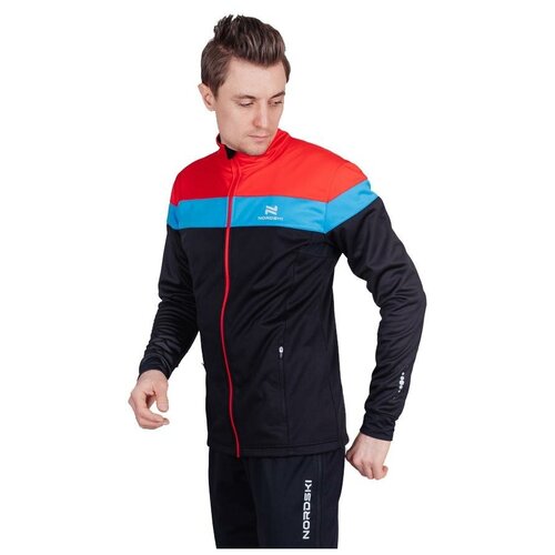 Куртка Nordski, средней длины, силуэт прямой, карманы, подкладка, ветрозащитная, водонепроницаемая, черный, красный (черный/красный) - изображение №1