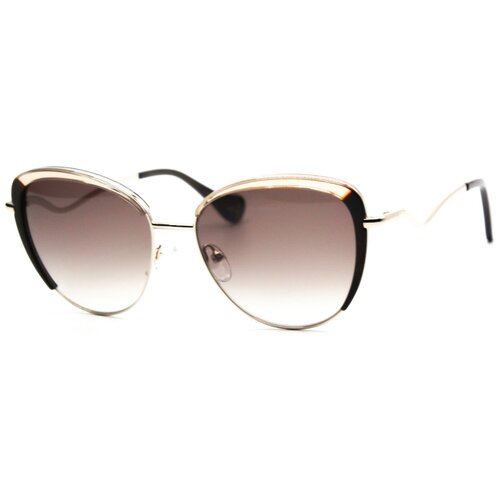 Солнцезащитные очки Enni Marco, кошачий глаз, оправа: пластик, для женщин, коричневый