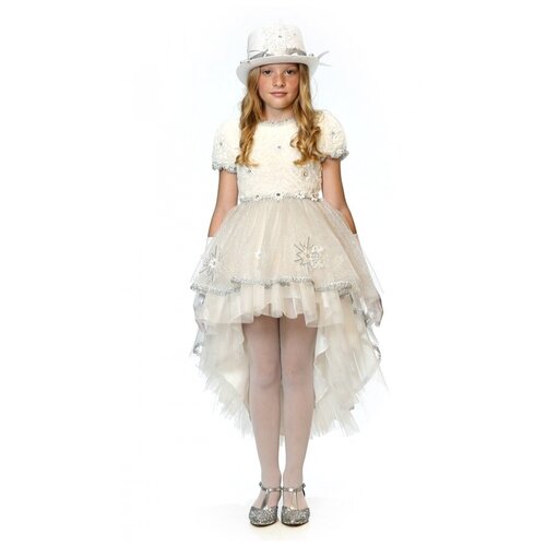 Детский карнавальный костюм снежной леди (6915) 116 см (белый)