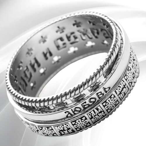 Кольцо обручальное VitaCredo, серебро, 925 проба, чернение, серый, серебряный (серый/серебристый)