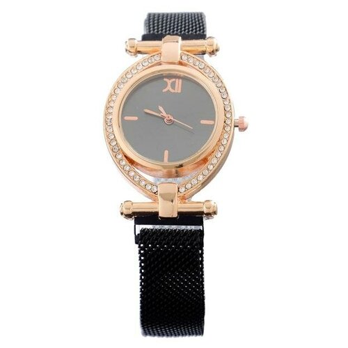 Наручные часы Часы наручные кварцевые женские "Пэрис", d-2.5 см, черные, мультиколор (мультицвет)