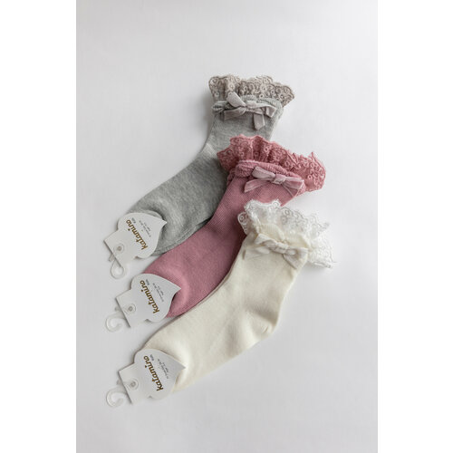 Носки KATAMINO, 3 пары, белый, серый (серый/розовый/белый)