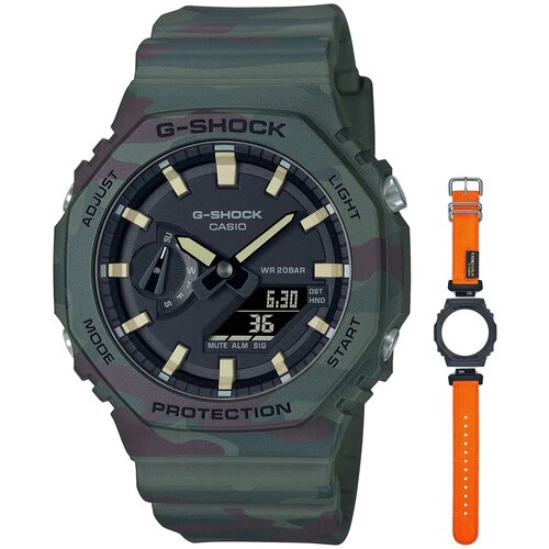 Наручные часы CASIO G-Shock Наручные часы Casio G-Shock GAE-2100WE-3A, серый, черный (серый/черный/зеленый/мультицвет)