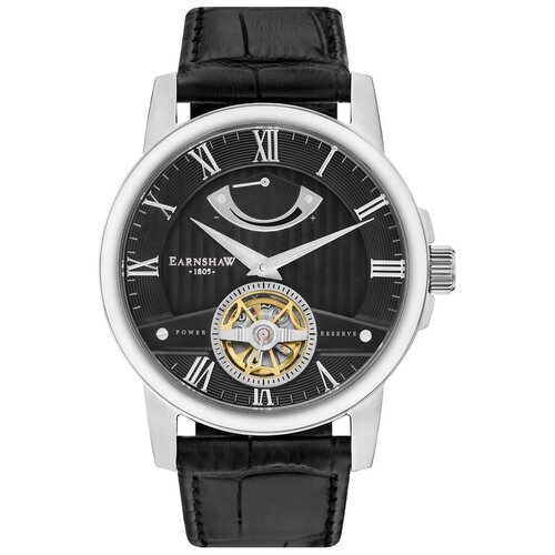 Наручные часы EARNSHAW ES-8081-01, черный, серебряный (черный/серебристый)