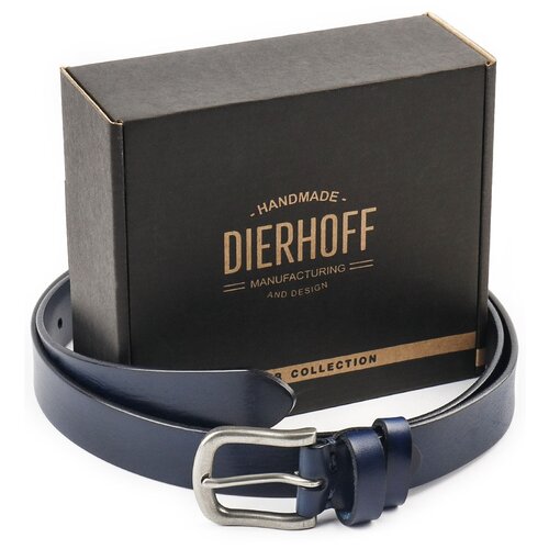 Ремень Dierhoff, натуральная кожа, металл, подарочная упаковка, для мужчин, длина 100 см., синий