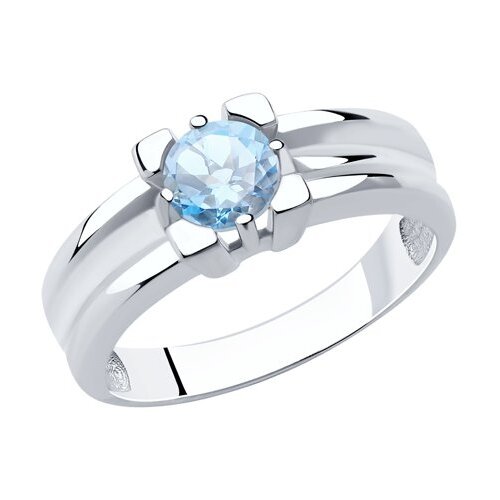 Кольцо Diamant, серебро, 925 проба, топаз, белый - изображение №1