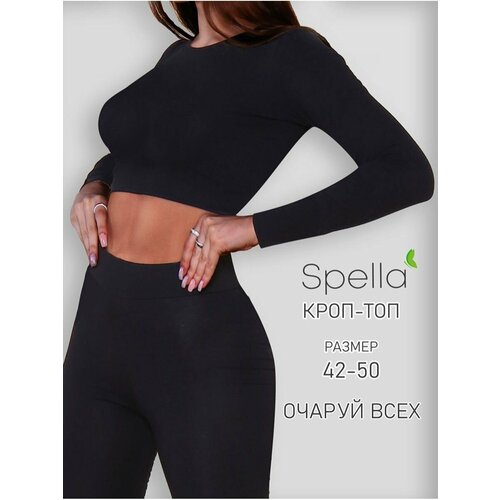 Кроп-топ Spella, черный - изображение №1