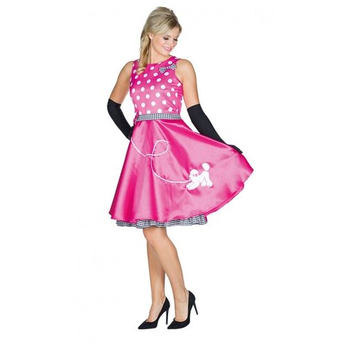 Розовое платье в стиле 50-х (11466) 42 (розовый/белый)