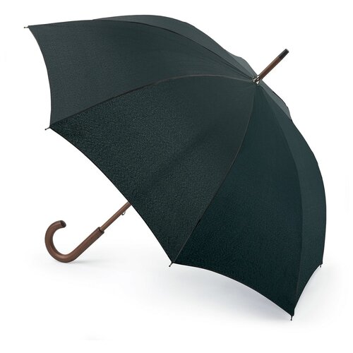 Зонт-трость FULTON, механика, купол 100 см., 8 спиц, деревянная ручка, черный - изображение №1
