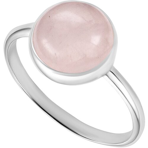 Кольцо Самородок серебро, 925 проба, чернение, кварц (розовый)
