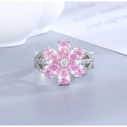 Кольцо-кулон Kyle, кристалл, розовый (розовый/розовое золото) - изображение №1