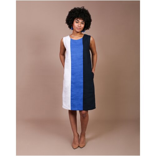 Платье J-Splash, белый, синий (черный/синий/белый)