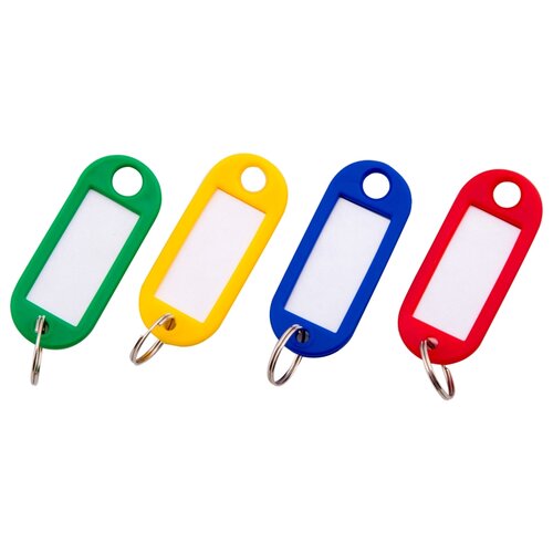 Бирка для ключей OfficeSpace, 10 шт., мультиколор (синий/красный/зеленый/желтый) - изображение №1
