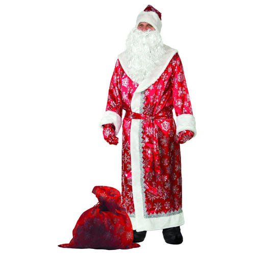 Костюм Деда Мороза Снежинка 2 красный - изображение №1