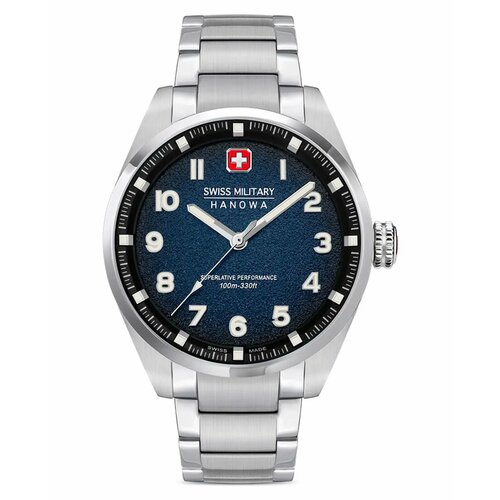 Наручные часы Swiss Military Hanowa Наручные мужские часы Swiss Military Hanowa Greyhound SMWGG0001504 с гарантией, синий, черный (черный/синий/серебристый)