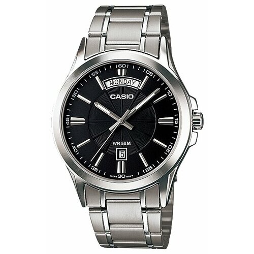Наручные часы CASIO Collection MTP-1381D-1A, серебряный, черный (черный/серебристый/стальной)