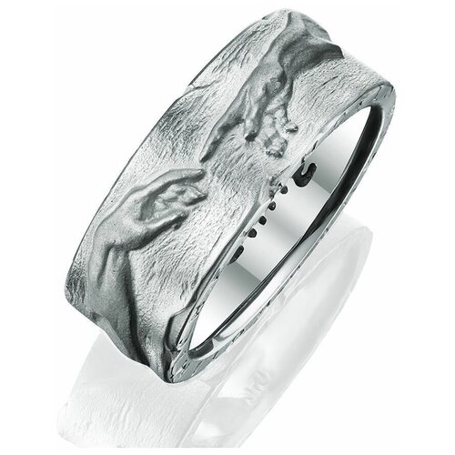 Кольцо Thing Jewelry, серебро, родирование, серебряный (серебристый) - изображение №1