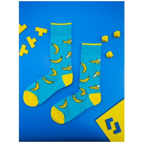 Носки 2beMan, голубой, желтый (голубой/желтый/голубой-желтый)