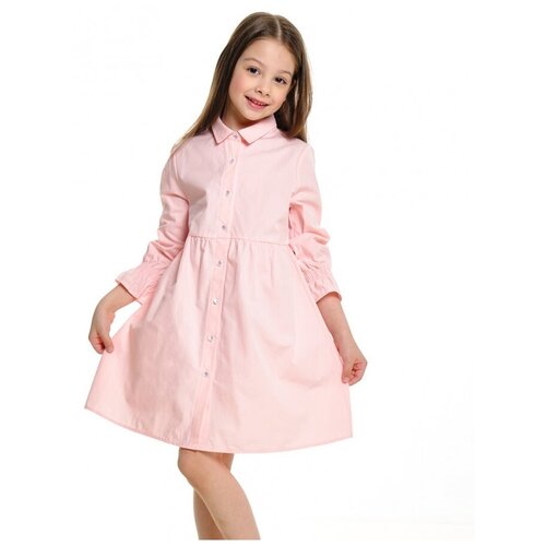 Платье Mini Maxi, хлопок, однотонное, бежевый, розовый (розовый/бежевый) - изображение №1