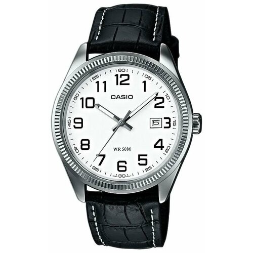 Наручные часы CASIO MTP-1302L-7B, белый, черный (черный/серебристый/белый)