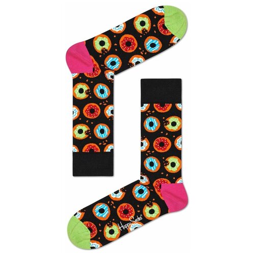 Носки  унисекс Happy Socks, 1 пара, классические, черный, зеленый (черный/розовый/зеленый) - изображение №1