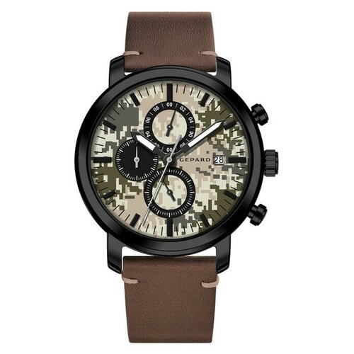 Наручные часы Gepard Gepard Часы наручные мужские Gepard, кварцевые, модель 1908A11L1-22, коричневый, хаки (коричневый/хаки) - изображение №1