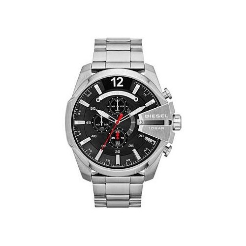 Наручные часы DIESEL Mega Chief DZ4308, серебряный, черный (черный/серебристый/стальной)