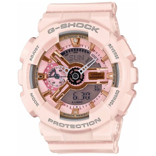 Наручные часы CASIO G-Shock GMA-S110MP-4A1, розовый, серый (серый/розовый/красный-розовый)
