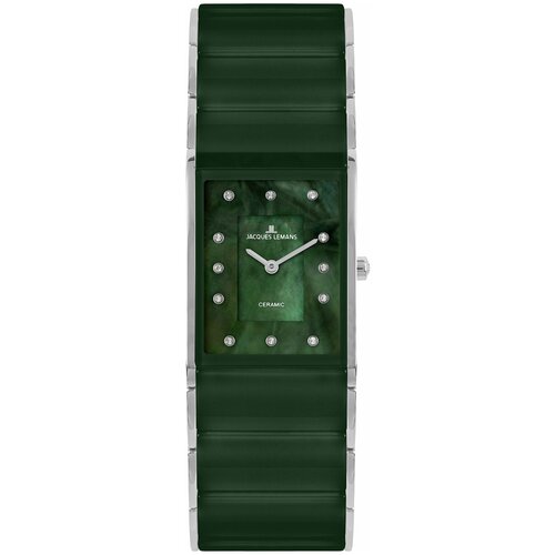 Наручные часы JACQUES LEMANS High Tech Ceramic Часы наручные JACQUES LEMANS 1-1940i, зеленый, серебряный (зеленый/серебристый)