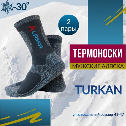 Носки Turkan Turkan, 2 пары, мультиколор (серый/мультицвет) - изображение №1