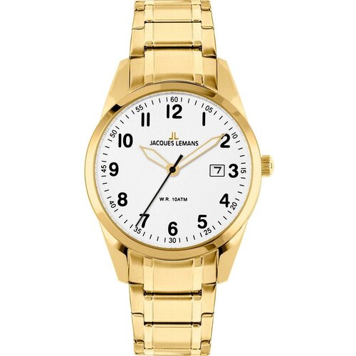 Наручные часы JACQUES LEMANS Classic Наручные часы JACQUES LEMANS 1-2002V, золотой, белый (белый/золотистый)