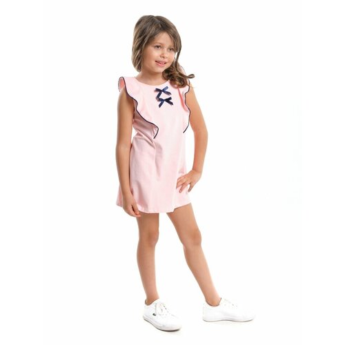 Платье Mini Maxi, хлопок, трикотаж, однотонное, розовый