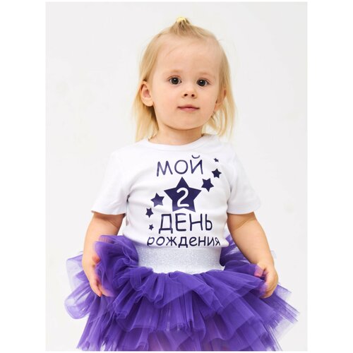 Футболка Валерия Мура,  детская, хлопок, фиолетовый, белый (фиолетовый/белый)
