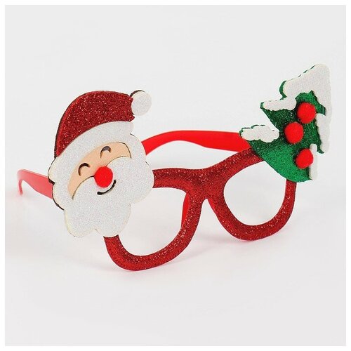 Карнавальные очки "Новый год" 7770004 (красный/белый)