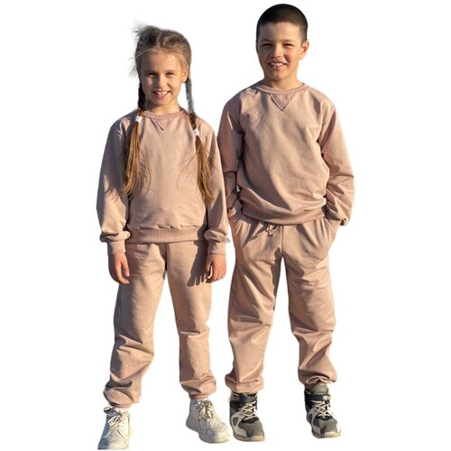 Комплект одежды , бежевый, розовый (розовый/бежевый) - изображение №1