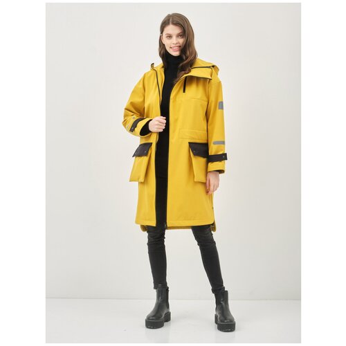 куртка  Starfish wear демисезонная, оверсайз, водонепроницаемая, влагоотводящая, ветрозащитная, ультралегкая, утепленная, мембранная, желтый, горчичный (желтый/горчичный) - изображение №1
