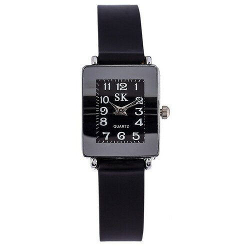 Наручные часы Brand Часы наручные женские "Берни", дискретный ход, ремешок 17.3 см, d=2 см, микс, черный