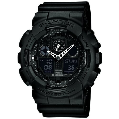 Наручные часы CASIO Часы наручные CASIO G-Shock GA-100-1A1, черный, красный (черный/красный)