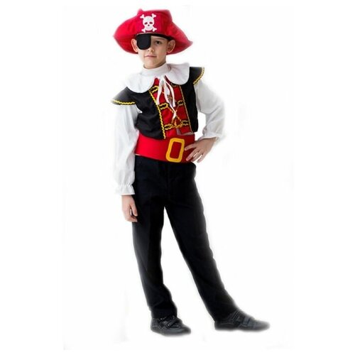 Карнавальный костюм «Отважный пират», 5-7 лет, рост 122-134 см (коричневый)
