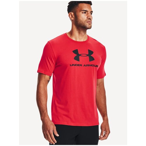 Футболка Under Armour Sportstyle Logo Short Sleeve, силуэт свободный, красный