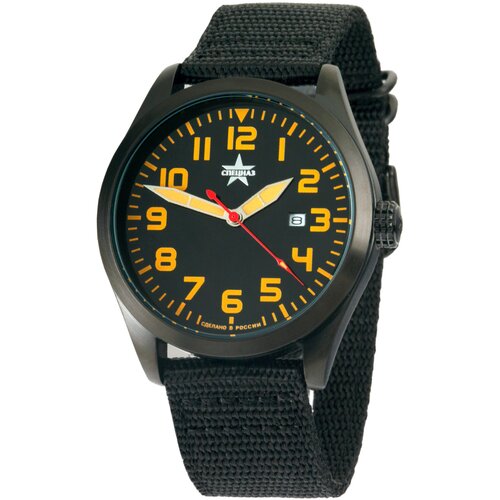 Наручные часы СПЕЦНАЗ Спецназ Часы наручные "Спецназ" кварцевые "Атака" С2861456-2115-09, черный (черный/оранжевый)