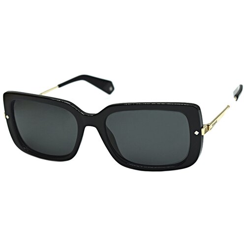 Солнцезащитные очки Polaroid, бабочка, оправа: пластик, для женщин, черный