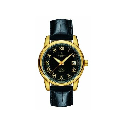 Наручные часы Atlantic 64350.44.68, золотой, черный (черный/золотистый/золото) - изображение №1