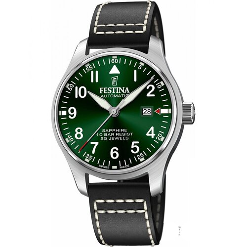 Наручные часы FESTINA Swiss Made Наручные часы Festina F20151.2, зеленый, серебряный (зеленый/серебристый/черный) - изображение №1