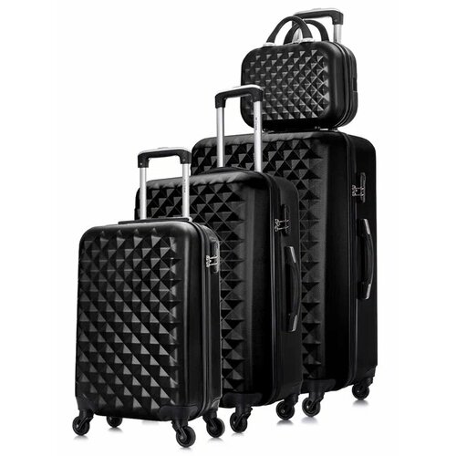 Комплект чемоданов L'case Phatthaya, 4 шт, черный