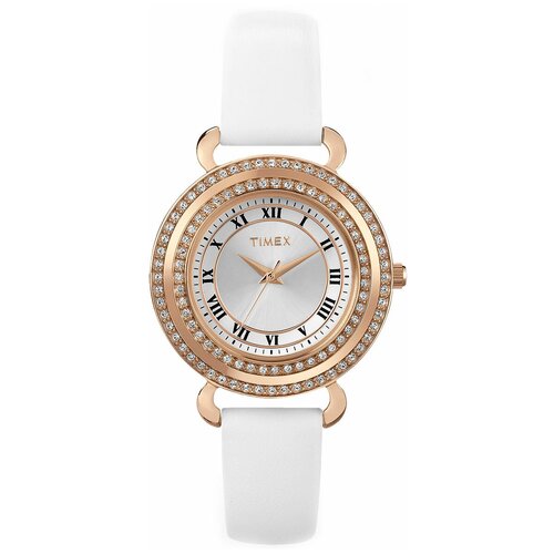 Наручные часы TIMEX Crystal T2P230, белый (белый/розовое золото) - изображение №1