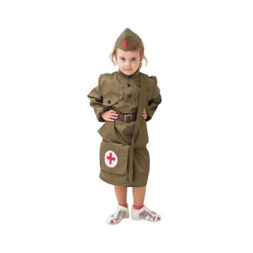 Костюм военного "Санитарка" для девочки, 8-10 лет, рост 140-152 см 2086332