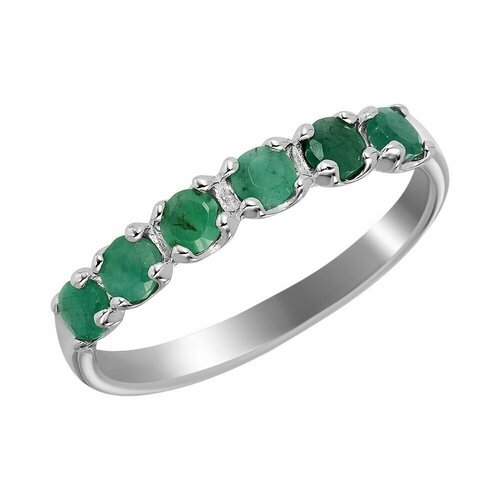 Перстень, серебро, 925 проба, родирование, серебряный, зеленый (зеленый/серебристый)